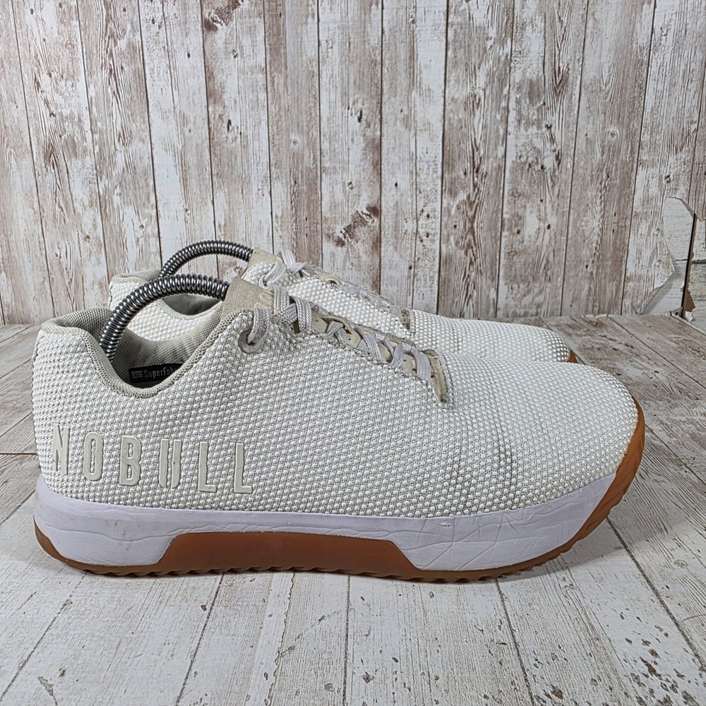 NOBULL Ivory SuperFabric Trainer Sneakers White Gum Sole Womens 11 Mens 9.5